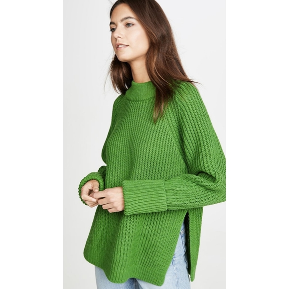 Club Monaco Kelly Green Crewneck Ribbed 